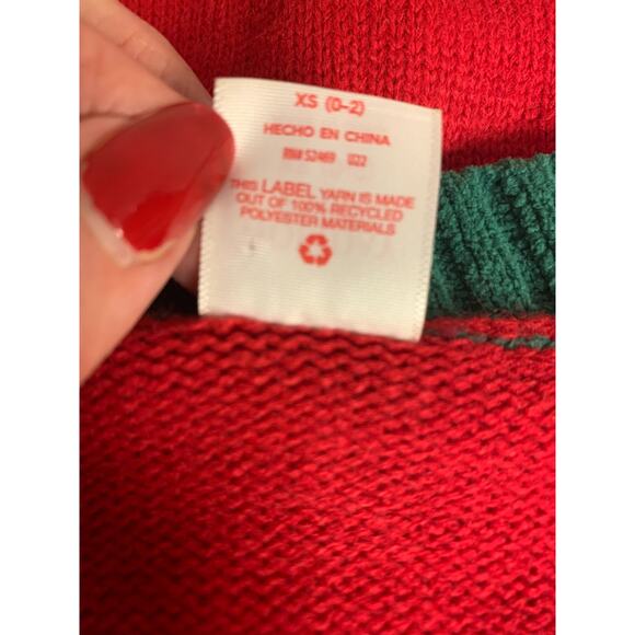 Holiday Time Cardigan Sweater Snowflakes Tree Sequins Hearts Christmas Size XS - Picture 6 of 10